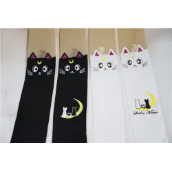 Nylon knee socks - cat designClothing