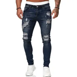Stretchy ripped - biker Jeans - Slim Fit DenimPants