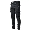 Stretchy jeans - biker style - side pockets - Slim FitPants