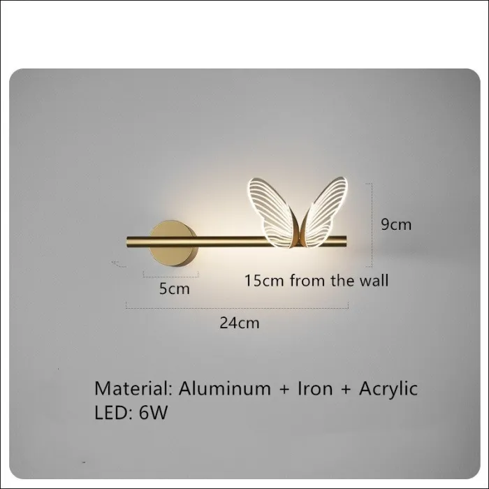 ApliquesLámpara acrílica moderna - de pared - LED - con mariposas