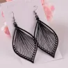 Long black leaf earringsEarrings