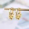 AretesPendientes colgantes redondos chapados en oro/plata