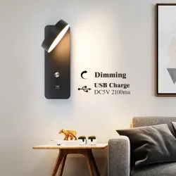 ApliquesAplique LED - regulable - cabeza giratoria - carga USB - 9W