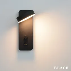 ApliquesAplique LED - regulable - cabeza giratoria - carga USB - 9W