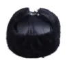 Sombreros / gorrasSombrero bomber para hombre - ushanka ruso negro - con orejeras - piel / cuero