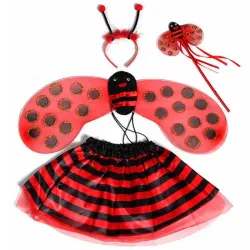 DisfracesDisfraz niña - mariquita roja - abeja amarilla - alas - diadema - varita - falda