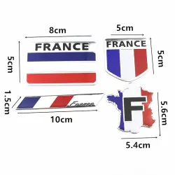 3D aluminum car sticker - French flagStickers