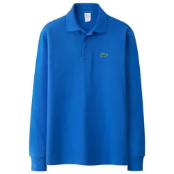 CamisetasElegante camiseta polo - manga larga - logo bordado - algodón