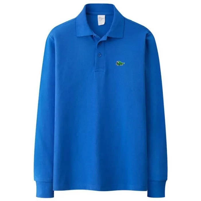 CamisetasElegante camiseta polo - manga larga - logo bordado - algodón