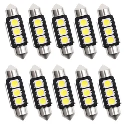 BombillaC10W C5W Festoon 36mm 39mm 41mm - 12V - CANBUS - Bombilla LED - blanco - 10 piezas