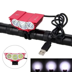 Luces3XT6 - 5V USB - Luz de bicicleta LED - lámpara delantera - resistente al agua
