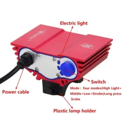 Luces3XT6 - 5V USB - Luz de bicicleta LED - lámpara delantera - resistente al agua