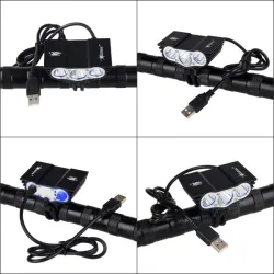 Luces3XT6 - 5V USB - Luz de bicicleta LED - lámpara delantera - resistente al agua