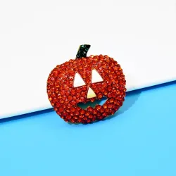 Crystal Halloween pumpkin broochBrooches