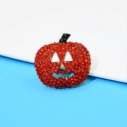 Crystal Halloween pumpkin broochBrooches