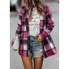 Trendy plaid jacket - short coatJackets