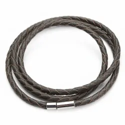 PulseraCuero genuino trenzado - pulsera con cierres magnéticos