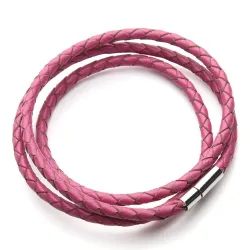 PulseraCuero genuino trenzado - pulsera con cierres magnéticos