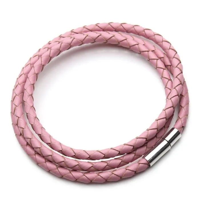 PulseraCuero genuino trenzado - pulsera con cierres magnéticos