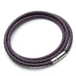 PulseraCuero genuino trenzado - pulsera con cierres magnéticos