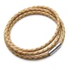 PulseraCuero genuino trenzado - pulsera con cierres magnéticos