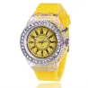 RelojesGENEVA - Reloj de cuarzo - cristales - correa de silicona - con luz LED
