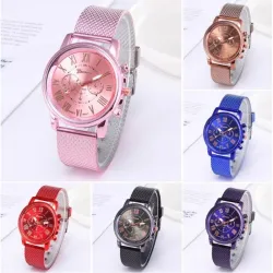RelojesGINEBRA - reloj de cuarzo de moda - números romanos - correa de piel
