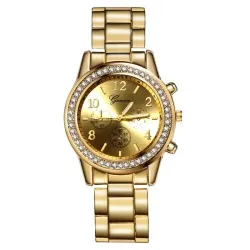 RelojesGINEBRA - lujoso reloj de acero inoxidable - con pedrería / pulsera