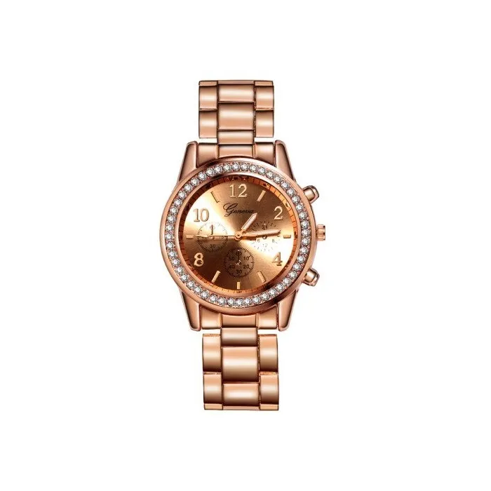 RelojesGINEBRA - lujoso reloj de acero inoxidable - con pedrería / pulsera