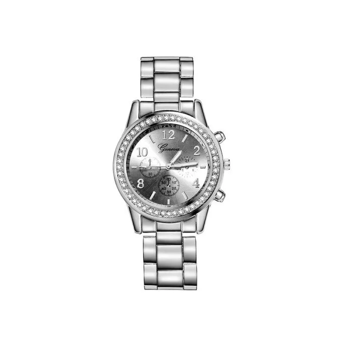 RelojesGINEBRA - lujoso reloj de acero inoxidable - con pedrería / pulsera