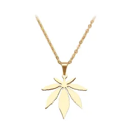 CollarColgante de hoja de arce - collar de acero inoxidable