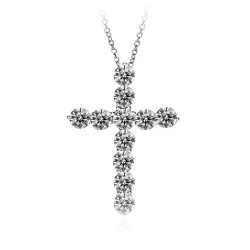 CollarColgante cruz de cristal blanco - con collar
