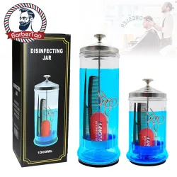 Hairdressing tools sterilization - disinfecting jar - glass bottle - scissors / combsHair