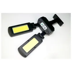 Alumbrado públicoFarola solar - lámpara de dos cabezas - sensor de movimiento PIR - resistente al agua - 200 COB - 3000mAh