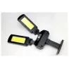 Alumbrado públicoFarola solar - lámpara de dos cabezas - sensor de movimiento PIR - resistente al agua - 200 COB - 3000mAh