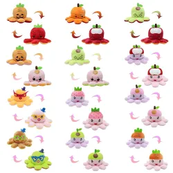 Animales de peluchePeluche reversible - pulpo - forma frutas