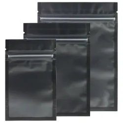 Bolsas de almacenamientoBolsas de plástico con cierre - negro mate / transparente - 7,5 * 13 cm - 100 piezas