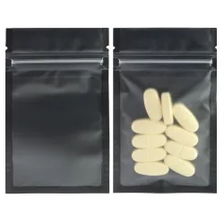 Bolsas de almacenamientoBolsas de plástico con cierre - negro mate / transparente - 7,5 * 13 cm - 100 piezas