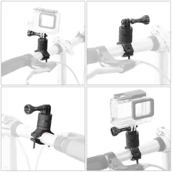 Bicycle / motorcycle handlebar mount - metal clamp - camera holder - 360 swivel - for GoPro camerasMounts