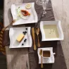 CubiertosVajilla elegante - vajilla de porcelana blanca - tazas - platillos - platos
