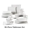 CubiertosVajilla elegante - vajilla de porcelana blanca - tazas - platillos - platos