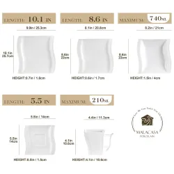 CubiertosVajilla elegante - vajilla de porcelana blanca - tazas - platillos - platos