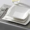 CubiertosVajilla elegante - vajilla de porcelana blanca - tazas - platillos - platos