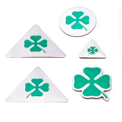 PegatinasEtiqueta engomada del coche del trébol de cuatro hojas - emblema de aluminio