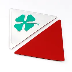 PegatinasEtiqueta engomada del coche del trébol de cuatro hojas - emblema de aluminio