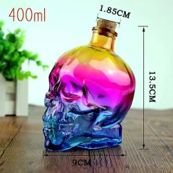 BarCalavera con cabeza de cristal - decantador para vodka y vino - 180ml - 400ml - 750ml