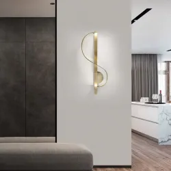 ApliquesLámpara de pared dorada moderna - en forma de S