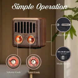 Altavoz BluetoothAltavoz retro de plástico - radio FM digital - Bluetooth