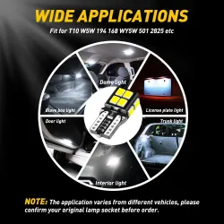 T10Bombilla LED para coche - T10 - 2835 SMD - W5W - Canbus - 6000K blanco - 10 piezas