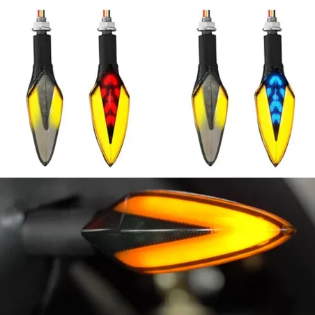 Luces de giroLámpara de señales de giro de motocicleta - luces LED que fluyen - universal - resistente al agua - LED 12V - 2 ...